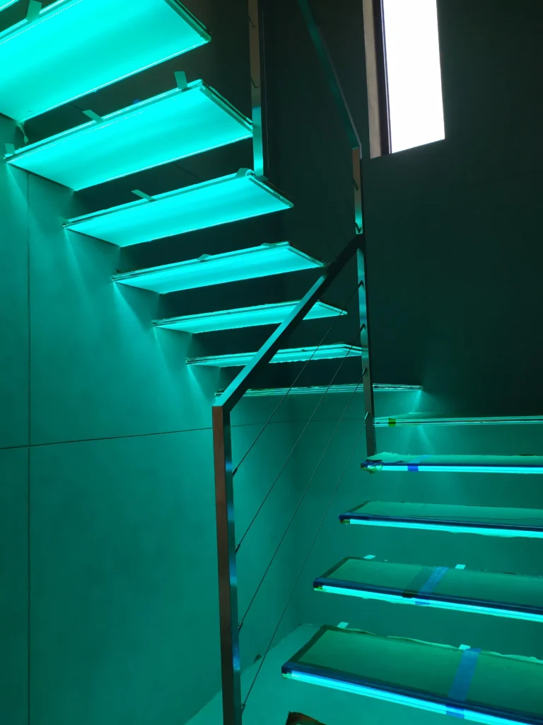 Glass stairs